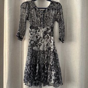 kimchi & blue Black and White Sheer flirty Dress. Multi-patterned.Likely size XS